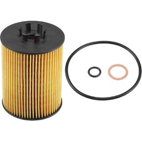 Motoforti Engine Oil Filter, for BMW 545i Base 4.4L V8 - Gas 2004-2005, Plastic, with Gasket, No.11427511161, Yellow, 1 Set