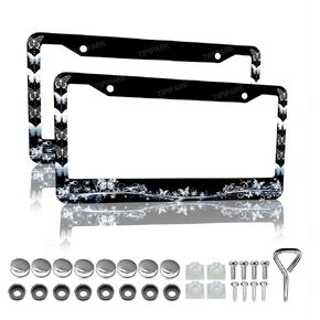 Beautiful Butterfly Plate Frame - 2 Packs Universal Stainless Steel Car License Plate Frames Covers Holder Rustproof for Men Women