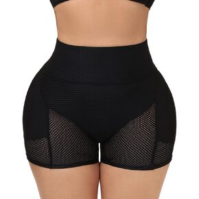 Lu's Chic Women's Padded Shapewear Shorts Hip Pads Thigh Butt Lifter Shapewear Panties Mesh Body Shaper Shorts Butt Hip Padding High Waisted Hip Enhancer Tummy Control Underwear Black Large