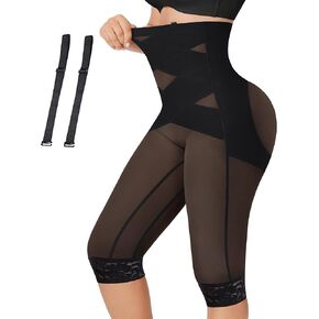 RDSIANE Capri Leggings for Women Tummy Control Shapewear Pants Thigh Slimmer Butt Lifting Leggings With Straps