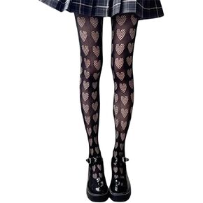 Women Lolita Tights with Bows Cute Mesh Hallow Harajuku Stockings 80S 90S Female Girls Gothic Lace Stockings Leggings