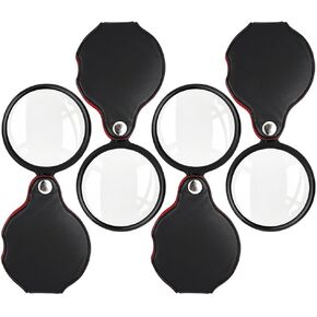 4Pcs 10X Mini Reading Magnifying Glass Folding Pocket Handheld Magnifier Loupe, Apply to Books, Jewelry, Natural Science