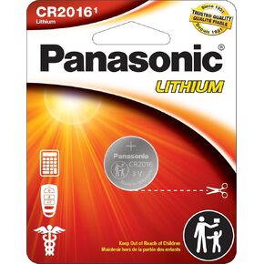 Panasonic CR2016 3.0 Volt Long Lasting Lithium Coin Cell Batteries in Child Resistant, Standards Based Packaging, 4 Pack