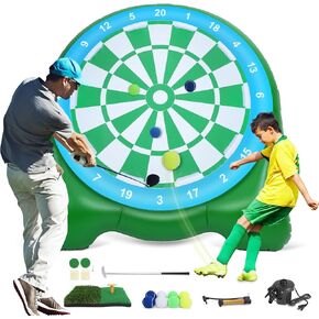 Innovative Bucket Golf Games, Giant Darts with Over 10 Golf Games, Oversized Backyard Golf Game with Air Pump, Portable Yard Games for Adults, Outside Carnival Games for Adults and Family