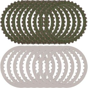 OuYi Clutch Friction Plates 9pcs and Steel Disc 8pcs Kit Compatible with Harley Big Twin 1990-1997 Buell All Models 1991-2002 Sportster 1991-2017 307-30-10011/37911-90