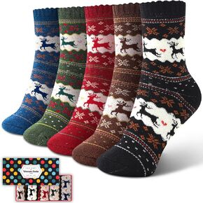 ICEIVY Socks For Women Socks Winter Vintage Casual Crew Cotton Thermal Thick Wool Warm Socks Gifts For Women