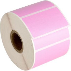 HOUSELABELS 2.25" x 1.25" Pink Address Labels on 1" Core Compatible with Zebra and Rollo Printers, 4 Rolls / 1,000 Labels per Roll