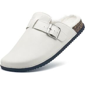 Womens Fuzzy Platform Clogs Men’s Cork Footbed Mules Clog Slip On Fur Lined Potato Shoes Classic Comfort Nursing Clogs