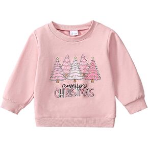 Toddler Girl Christmas Sweatshirt Christmas Tree/Merry Christmas Pullover Top Winter Clothes