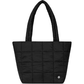 WESTBRONCO Puffer Tote Bags for Women Puffy Quilted Purse Nylon Shoulder Bag and Handbags with Laptop Compartment