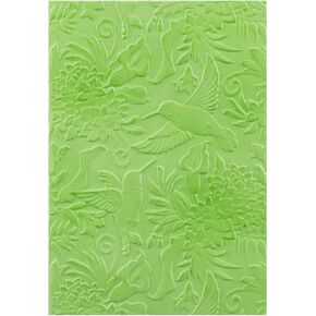 Briartw 3D Embossing Folder for Card Making,Hummingbird and Flowers Clear Plastic Texture Fades Embossing Folder Template for Scrapbooking and Other Paper Craft Album Stamps DIY Decoration