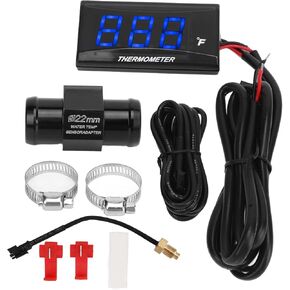 Motorcycle Water Temperature Gauge Kit, DC 12V Universal Motorcycle Water Temp Gauge Ultra Thin LCD Display ABS Waterproof Housing Water Temp Meter for Motorcycle Modification