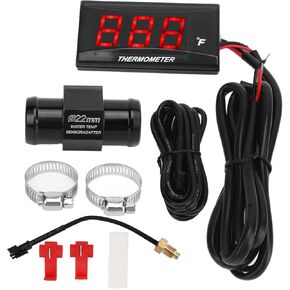 Motorcycle Water Temperature Gauge Kit, DC 12V Universal Motorcycle Water Temp Gauge Ultra Thin LCD Display ABS Waterproof Housing Water Temp Meter for Motorcycle Modification