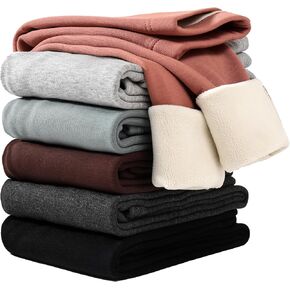 6 pack Girls Fleece Lined Leggings kids Winter Thick Warm Pants Girls Soft Stretchy Pants
