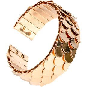 Reptilian Glam 18K Gold Plated Cuff; Serpentine or Scales Bangle look, Hip Bracelet, Fish Scales Modern Gold Plated Cuff or Accessory, Dressed up or down it matches most outfits
