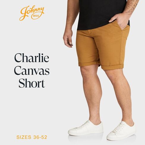 Johnny Bigg Charlie Canvas Short - Canvas Mens Shorts | Regular Fit | Mid-Rise Waist | Big and Tall Shorts | Casual Shorts in Saudi Arabia