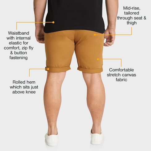 Johnny Bigg Charlie Canvas Short - Canvas Mens Shorts | Regular Fit | Mid-Rise Waist | Big and Tall Shorts | Casual Shorts in Saudi Arabia