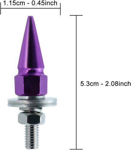 Spike License Plate Bolt 4 Pcs Decorative License Plate Screw Fasteners Kit Aluminum Alloy Fit Most Cars Truck Motorcycle Modified Vehicle Accessories (Purple) in Saudi Arabia