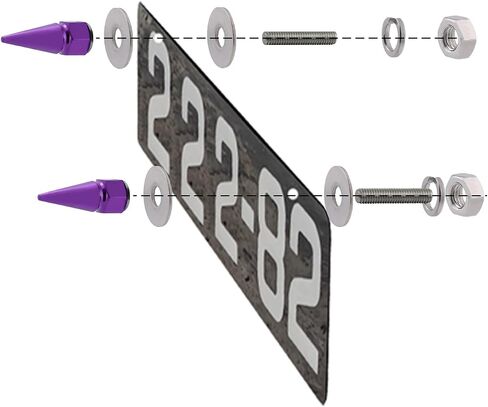 Spike License Plate Bolt 4 Pcs Decorative License Plate Screw Fasteners Kit Aluminum Alloy Fit Most Cars Truck Motorcycle Modified Vehicle Accessories (Purple) in Saudi Arabia