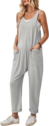 Jumpsuits for Women Casual Cotton Baggy Overalls Wide Leg Jumpsuits Tank Sleeveless One-Piece Romper Loose Fit in Saudi Arabia