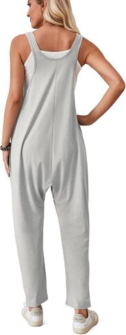 Jumpsuits for Women Casual Cotton Baggy Overalls Wide Leg Jumpsuits Tank Sleeveless One-Piece Romper Loose Fit in Saudi Arabia