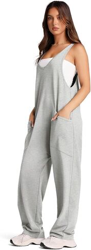Jumpsuits for Women Casual Cotton Baggy Overalls Wide Leg Jumpsuits Tank Sleeveless One-Piece Romper Loose Fit in Saudi Arabia