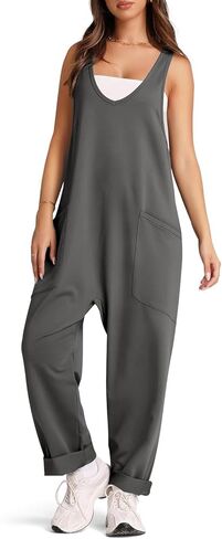 Jumpsuits for Women Casual Cotton Baggy Overalls Wide Leg Jumpsuits Tank Sleeveless One-Piece Romper Loose Fit in Saudi Arabia
