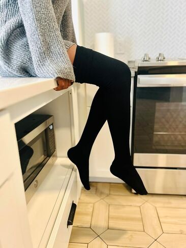 جوارب عالية الفخذ للنساء طويلة جدًا ودافئة | جوارب طويلة للغاية للركبة، جوارب عالية الفخذ، جوارب عالية للركبة فوق جوارب الركبة in Saudi Arabia