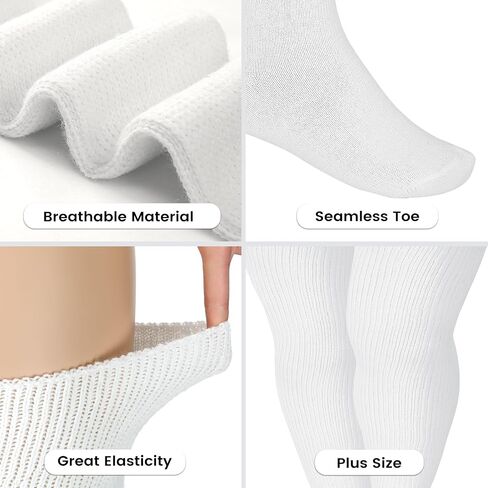 Tavaleu Plus Size Thigh High Socks for Thick Thighs - Womens Extra Long & Thick Over the Knee Knit High Socks Leg Warmers in Saudi Arabia
