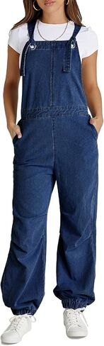 Cicy Bell Womens Baggy Denim Overalls Loose Fit Lantern Jogger Leg Jean Jumpsuit with Pockets in Saudi Arabia