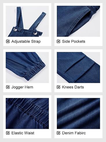 Cicy Bell Womens Baggy Denim Overalls Loose Fit Lantern Jogger Leg Jean Jumpsuit with Pockets in Saudi Arabia