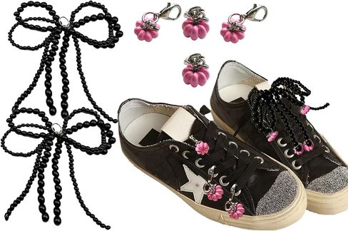 1 Pair Pearls Lace Bowknot Shoe Charms for Sneakers, Removable Shoe Charms for Sneakers, Shoe Lace Charms for Sneakers, Pearl Shoe Charms For DIY Shoe Lace Charms Shoe Accessories in Saudi Arabia