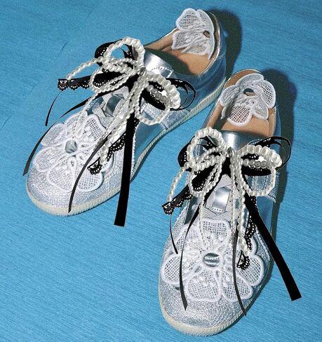 1 Pair Pearls Lace Bowknot Shoe Charms for Sneakers, Removable Shoe Charms for Sneakers, Shoe Lace Charms for Sneakers, Pearl Shoe Charms For DIY Shoe Lace Charms Shoe Accessories in Saudi Arabia