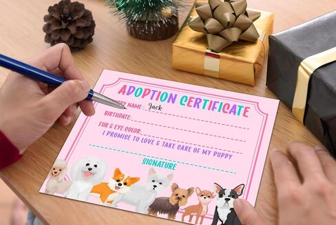 Pet Adoption Certificate, Vintage Animal Certificates of Adoption, Adoption Gifts for Cat Dog Birthday Parties, Adopting A Pet Party Favors Supplies, 10 Pcs Adoption Certificates -01 in Kuwait