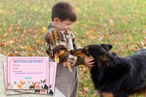 Pet Adoption Certificate, Vintage Animal Certificates of Adoption, Adoption Gifts for Cat Dog Birthday Parties, Adopting A Pet Party Favors Supplies, 10 Pcs Adoption Certificates -01 in Kuwait