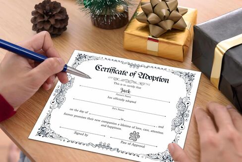 Pet Adoption Certificate, Vintage Animal Certificates of Adoption, Adoption Gifts for Cat Dog Birthday Parties, Adopting A Pet Party Favors Supplies, 10 Pcs Adoption Certificates -01 in Kuwait