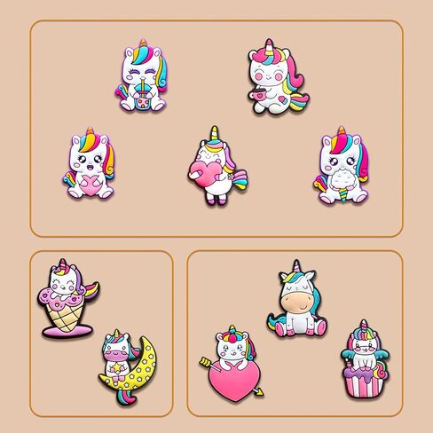 25 42Pcs Unicorn Shoe Charms Decoration for Adult, Cute Unicorn Rainbows Croc Pins for Shoes Clog Sandals in Saudi Arabia
