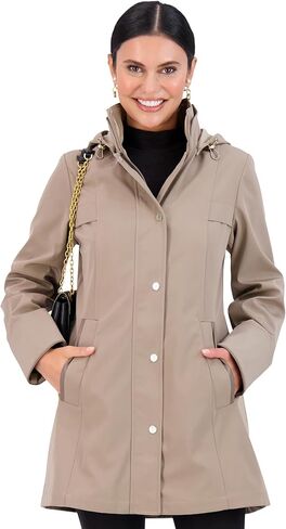 Jones NY Two-Tone Womens Jacket with Removable Hood, Long Winter Coats for Women in Kuwait