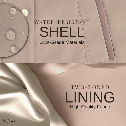 Jones NY Two-Tone Womens Jacket with Removable Hood, Long Winter Coats for Women in Kuwait