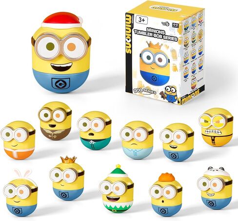 Minions Blind Box Figures, Mini Wobbler Toys Action Figures for Home Decor Desk Accessories, Despicable Me Collectible Toys for Kids Boys Girls Ages 3+, Tumbler Bob Series, 1 Pack in Saudi Arabia