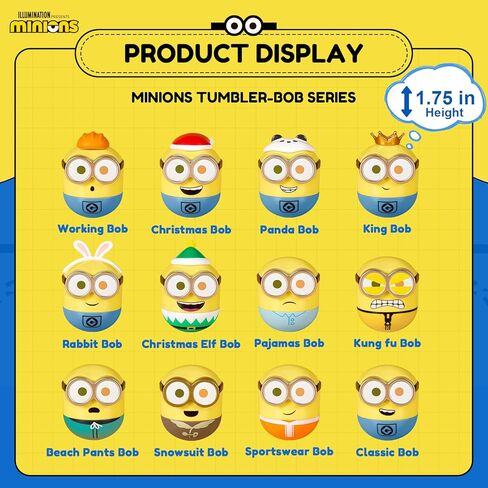 Minions Blind Box Figures, Mini Wobbler Toys Action Figures for Home Decor Desk Accessories, Despicable Me Collectible Toys for Kids Boys Girls Ages 3+, Tumbler Bob Series, 1 Pack in Saudi Arabia