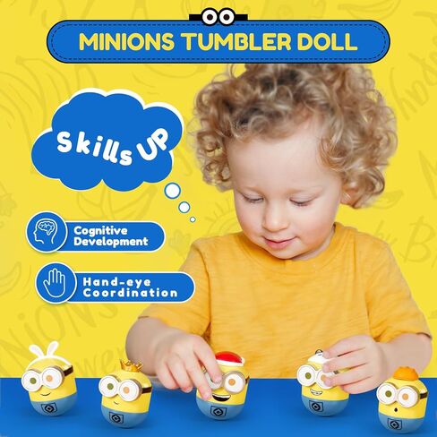 Minions Blind Box Figures, Mini Wobbler Toys Action Figures for Home Decor Desk Accessories, Despicable Me Collectible Toys for Kids Boys Girls Ages 3+, Tumbler Bob Series, 1 Pack in Saudi Arabia