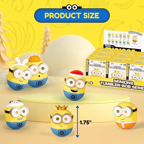 Minions Blind Box Figures, Mini Wobbler Toys Action Figures for Home Decor Desk Accessories, Despicable Me Collectible Toys for Kids Boys Girls Ages 3+, Tumbler Bob Series, 1 Pack in Saudi Arabia