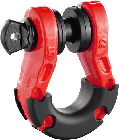 VEVOR 3/4" D-Ring Shackle, 2 PCS Heavy Duty Alloy Steel Shackles 66139 lbs/30 Ton Breaking Strength with 7/8" Screw Pin, Isolators & Washers, Recovery Shackle for Truck Jeep Off-Road Vehicle, Red in Saudi Arabia