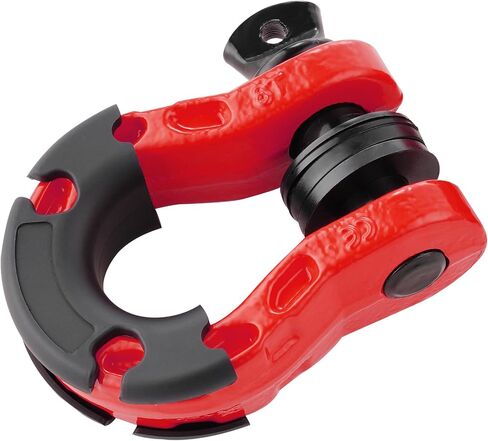 VEVOR 3/4" D-Ring Shackle, 2 PCS Heavy Duty Alloy Steel Shackles 66139 lbs/30 Ton Breaking Strength with 7/8" Screw Pin, Isolators & Washers, Recovery Shackle for Truck Jeep Off-Road Vehicle, Red in Saudi Arabia
