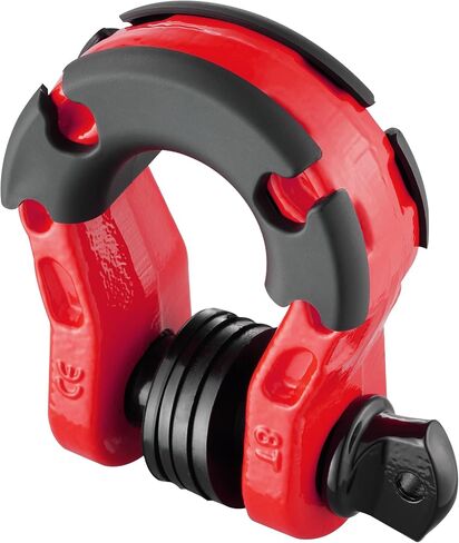 VEVOR 3/4" D-Ring Shackle, 2 PCS Heavy Duty Alloy Steel Shackles 66139 lbs/30 Ton Breaking Strength with 7/8" Screw Pin, Isolators & Washers, Recovery Shackle for Truck Jeep Off-Road Vehicle, Red in Saudi Arabia
