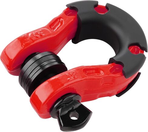 VEVOR 3/4" D-Ring Shackle, 2 PCS Heavy Duty Alloy Steel Shackles 66139 lbs/30 Ton Breaking Strength with 7/8" Screw Pin, Isolators & Washers, Recovery Shackle for Truck Jeep Off-Road Vehicle, Red in Saudi Arabia
