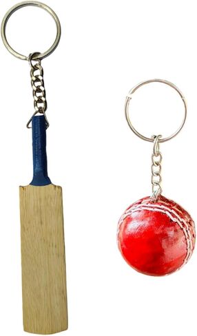 Cricket Mini Bat and Ball Charm Keychain Perfect Cricket Lover Gift Sporty Jewelry Accessory for Cricket Fans, Players (Combo Pack) in Saudi Arabia