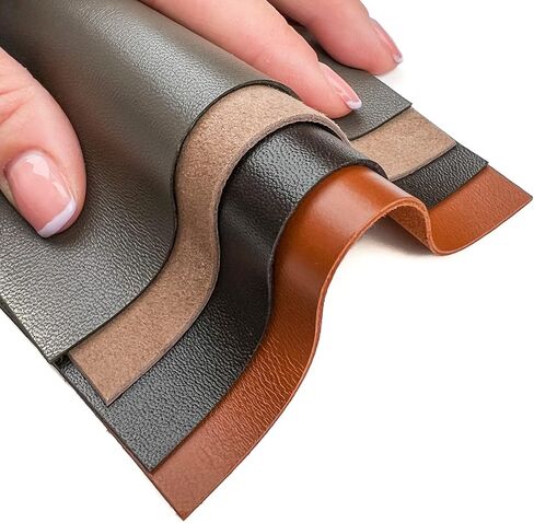 Brown Leather Hide Leather Sheets: 4 Brown Scrap Leather Pieces Leather Sheets for Craft 5x5In/ 12x12cm in Kuwait