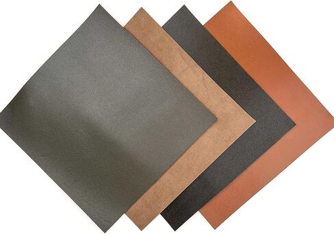 Brown Leather Hide Leather Sheets: 4 Brown Scrap Leather Pieces Leather Sheets for Craft 5x5In/ 12x12cm in Kuwait